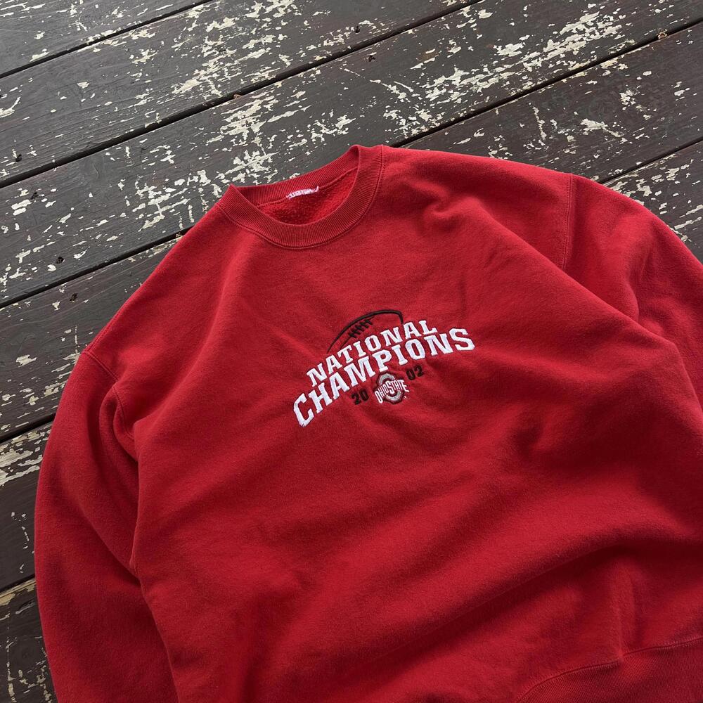 (XL) Vintage Ohio State OSU National Champions Embroidered Crewneck Sweatshirt - Picture 2 of 5